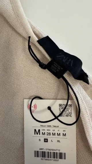 Top asimétrico Zara punto fino crudo T.M