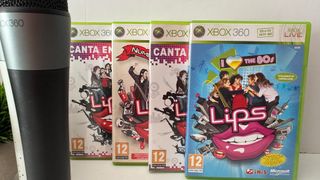 Micrófonos Xbox 360 y 4 Juegos Lips