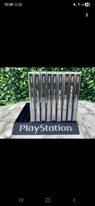 Soporte expositor PS2+PS1 para 10 juegos