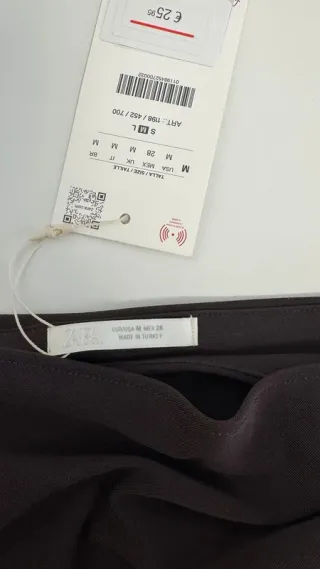 Top Zara Asimétrico Marrón Chocolate Talla M