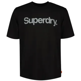 Camiseta Superdry Negra Logo Gris