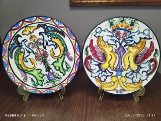 2 Platos Cerámica Antigua Zorrilla España