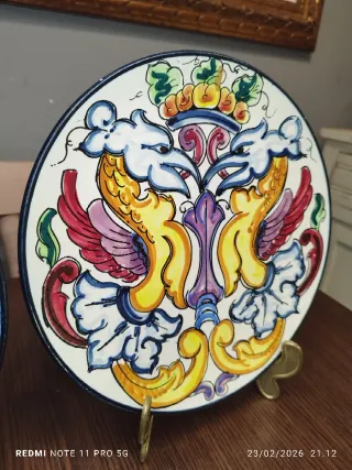 2 Platos Cerámica Antigua Zorrilla España