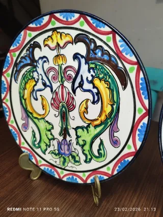 2 Platos Cerámica Antigua Zorrilla España