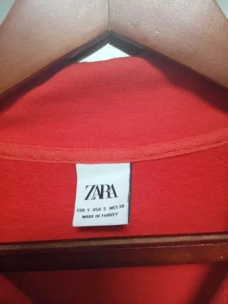 Sudadera Zara Hombre Media Cremallera Roja