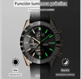Reloj cronógrafo Benyar negro y dorado