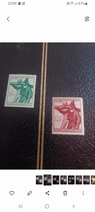 2 Francobolli Reich Flanderschiesen