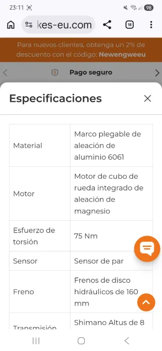 Bicicleta Eléctrica Plegable