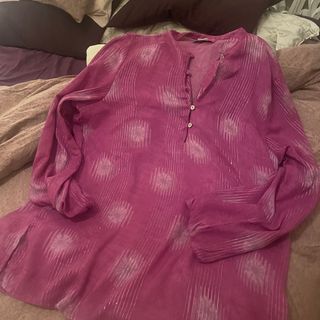 Camisa boho rosa y morada