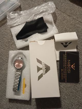 Reloj Nibosi Mujer Rosa y Plateado