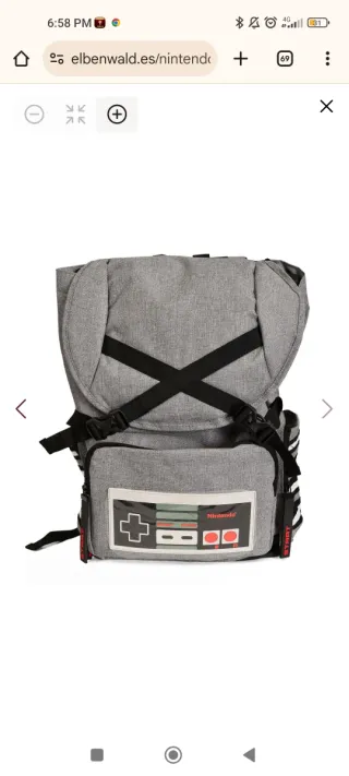 ✅Mochila Nintendo NES gris
