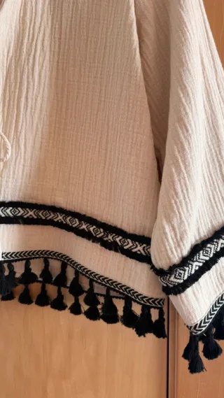 Cardigan Zara boho con flecos talla única