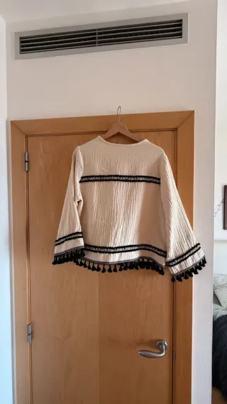 Cardigan Zara boho con flecos talla única