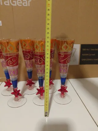 6 Copas de champán Orrefors 1990