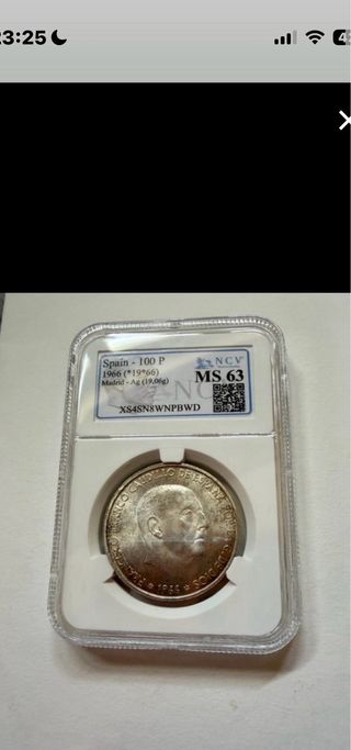 100 pesetas F.Franco 1966*66 MS63. NCV