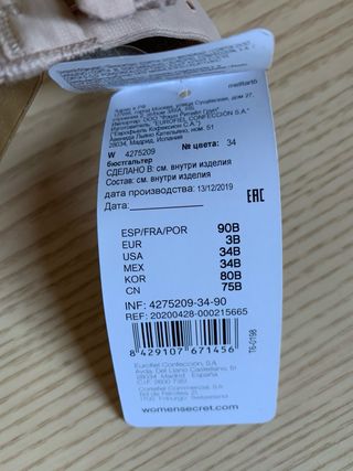 Sujetador palabra de honor Women'secret Sin Estre