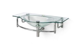 PICA LAVAMANOS CRISTAL 95CM CON SOPORTES