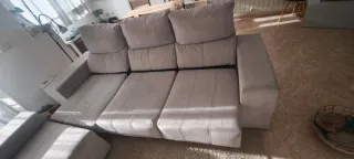 Sofá esquinero chaise longue gris 260 cm modular