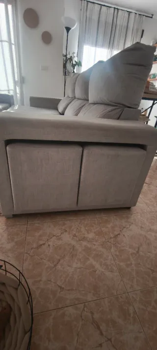 Sofá esquinero chaise longue gris 260 cm modular