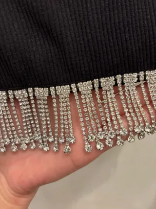 Top bandeau Zara flecos pedrería Talla M/L