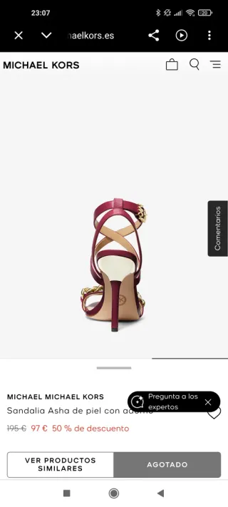 Sandalias Michael Kors Oro y burdeos. Sa