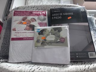 Juego de Sábanas, Protector de Cama y funda de 105