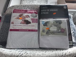 Juego de Sábanas, Protector de Cama y funda de 105