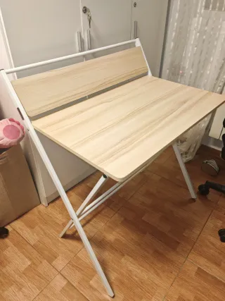 Mesa Escritorio Plegable Madera y Metal