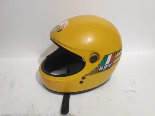 Capacete Vintage AGV Motocicleta Amarelo