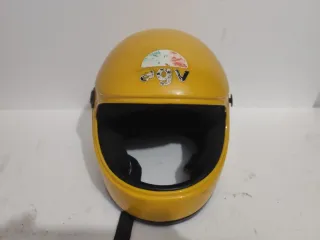 Capacete Vintage AGV Motocicleta Amarelo