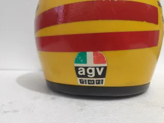 Capacete Vintage AGV Motocicleta Amarelo