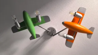 LAMPARA DE TECHO JUVENIL AVIONES DE MADERA