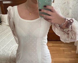 Blusa flamenca beige de plumeti