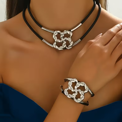 Conjunto Colar e Pulseira Nó
