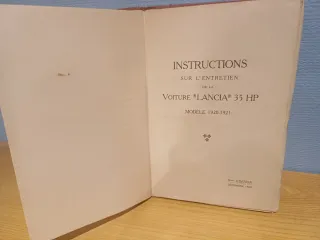 Manual Instrucciones Lancia 35 HP 1920-21