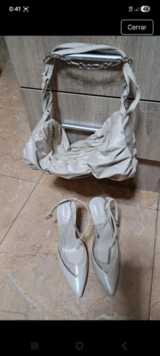 Bolso y Zapatos Beige