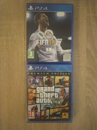 2 Juegos PS4: GTA V Premium Edition y FIFA 18