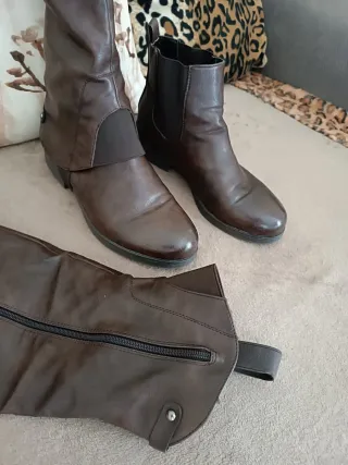 Stivali marroni tacco basso trasformabili