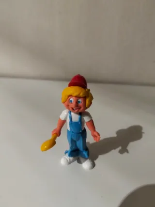 Muñeco antiguo niño con mono azul