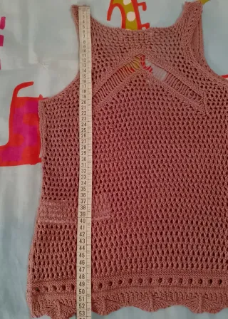 Top de ganchillo PIGALLE rosa talla S