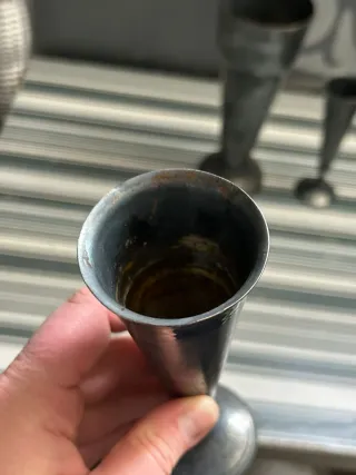 Lote 3 jarrones antiguos Meneses Madrid baño plata