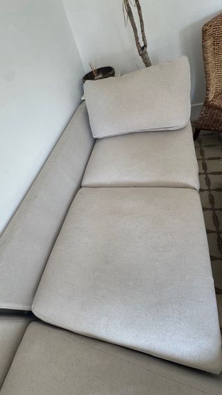 Divano modulare beige in tessuto