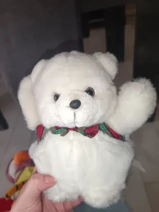 Orsetto peluche bianco con papillon