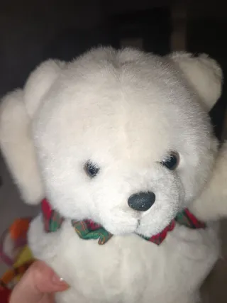 Orsetto peluche bianco con papillon