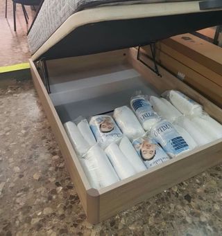 Canapé abatible madera + colchón + cabecero