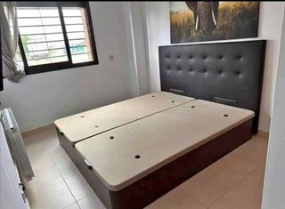 Canapé abatible madera + colchón + cabecero