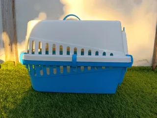 Transportín Perros y Gatos Azul/Blanco