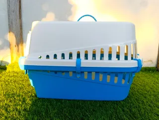 Transportín Perros y Gatos Azul/Blanco