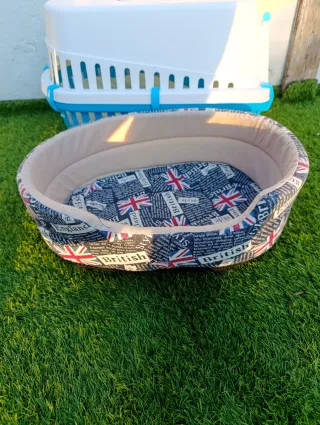 Transportín Perros y Gatos Azul/Blanco