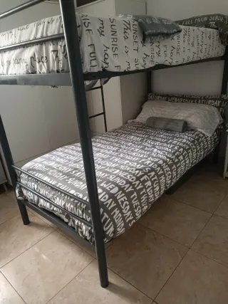 Litera metálica doble 90x190 gris antracita